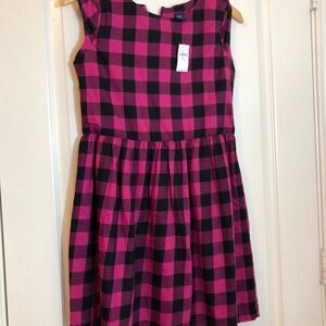 Gap pink black sleeveless buffalo check dress size XXL holiday festive girly